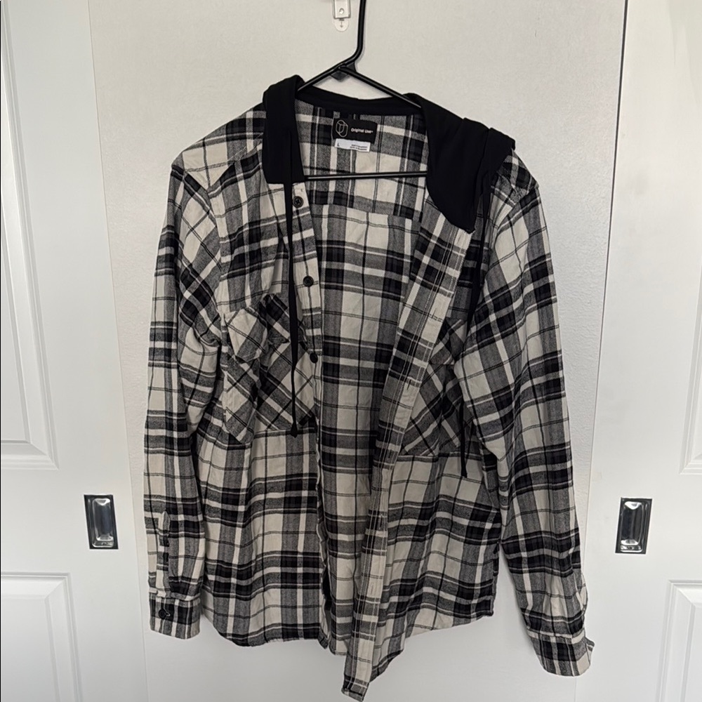 Original Use Black and White Plaid Shirt